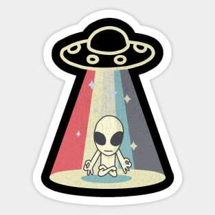 Meditating Alien Sticker